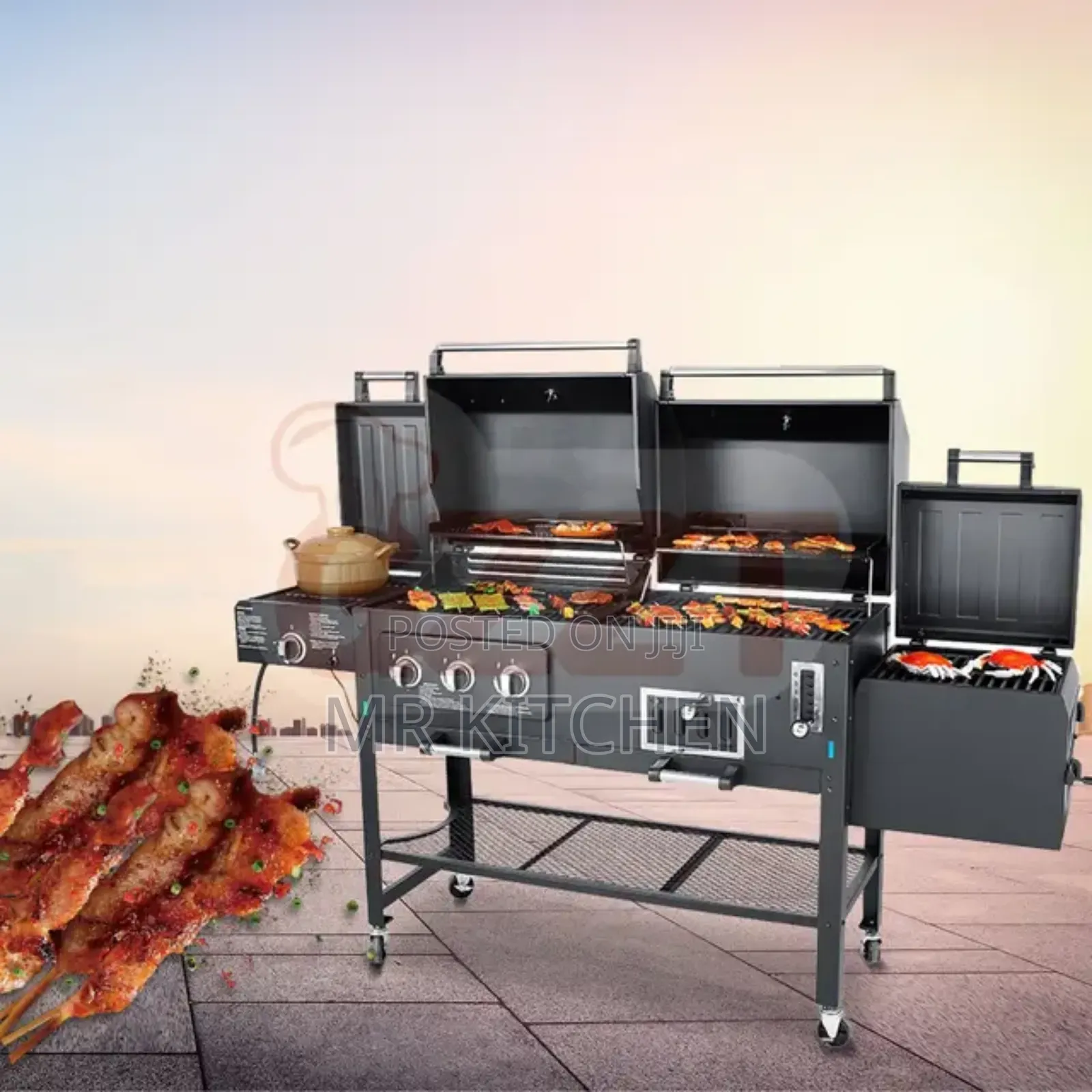 Double Barbecue Grill (Gas and Charcoal)