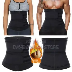 2 Strap Waist Trainer Slimming Belt - Black