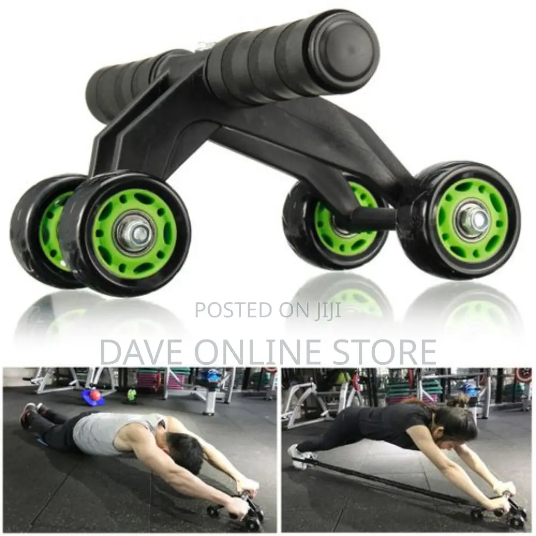 4 Wheels Roller Workout Exercise Fitness Machine Home Gym