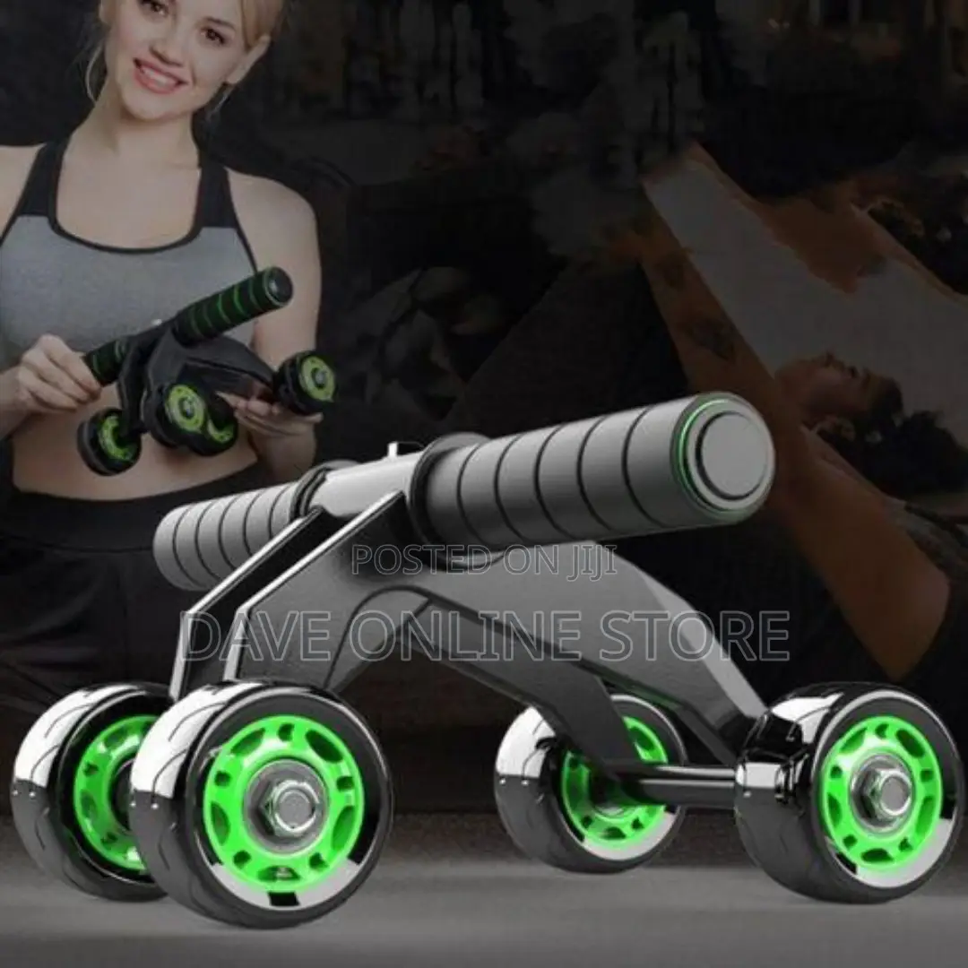 4 Wheel Abdominal Exercise Roller + Knee Support