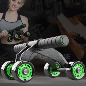 4 Wheel Abdominal Exercise Roller + Knee Support