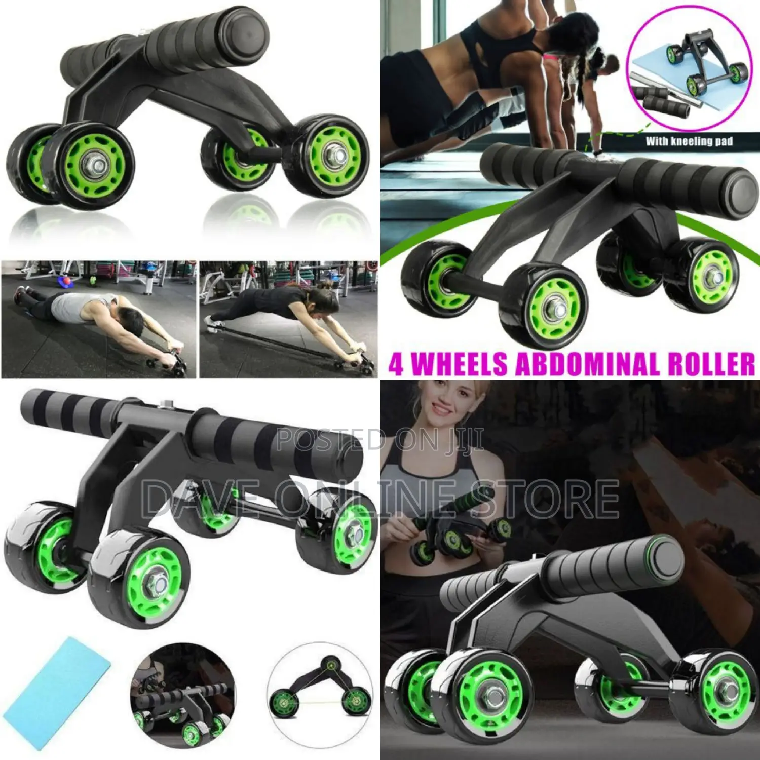Detachable Dual-Bearing Silent 4wheel Abdominal Wheel