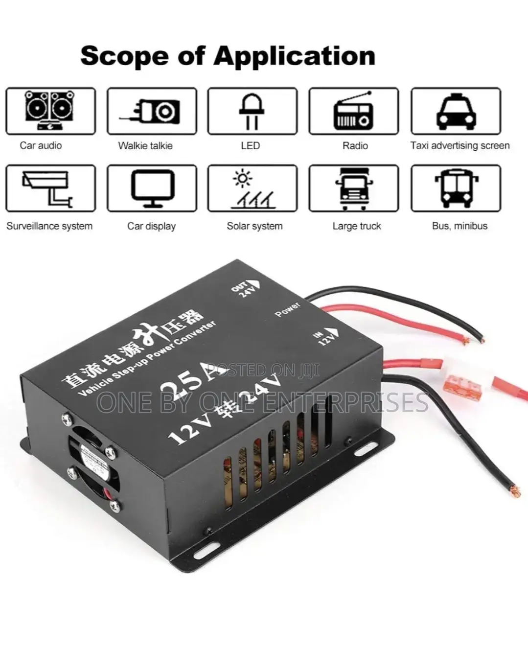 Vehicle Step Up Power Converter 12v-24v 25A Modification