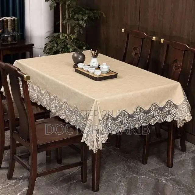 Lace PU Leather Waterproof Table Cloth