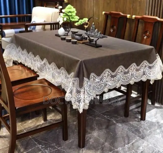 Lace PU Leather Waterproof Table Cloth