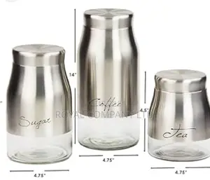 3pieces of Canister /Home Basic Salt Sugar and Tea Leaves