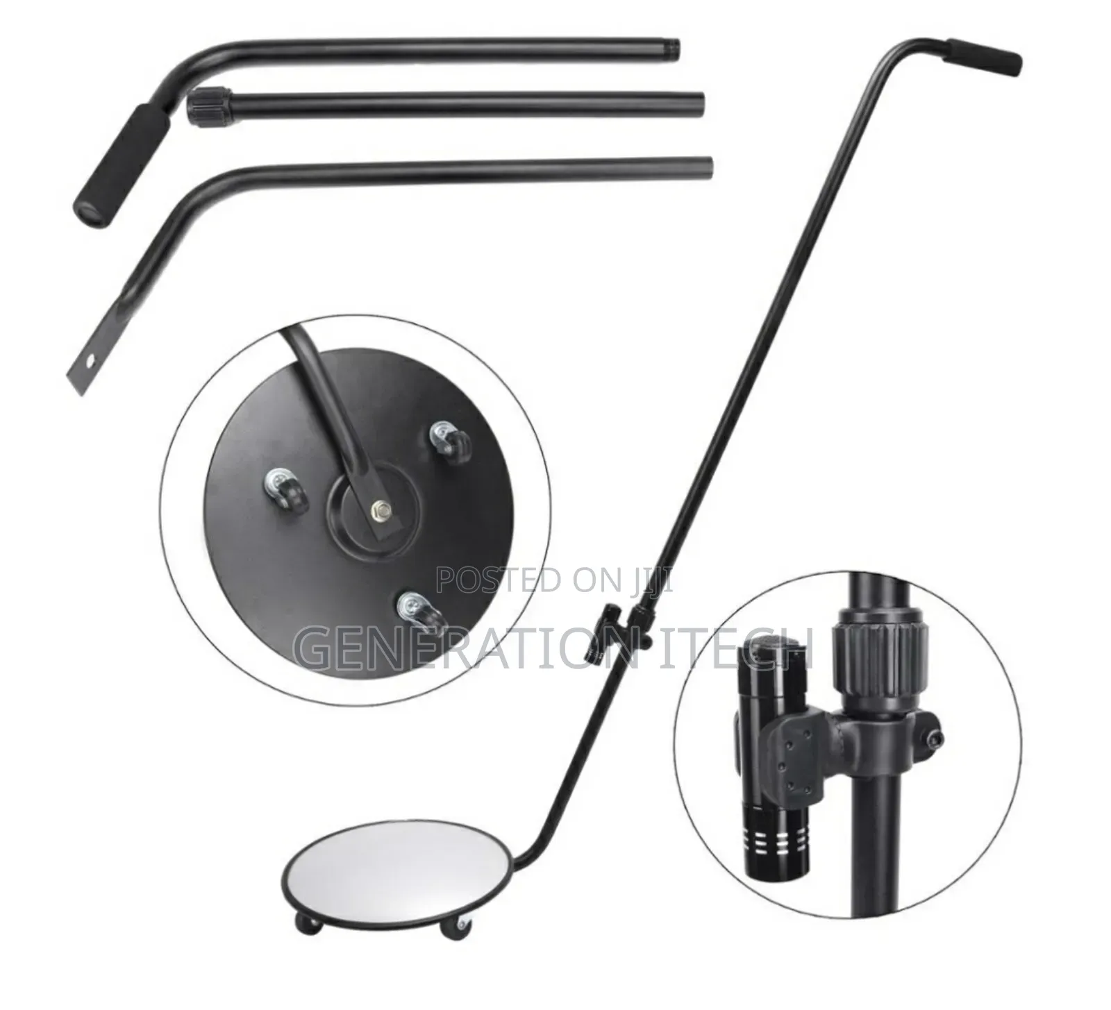 Under Vehicle Search Mirror With Led Torch Light- 12 Inches