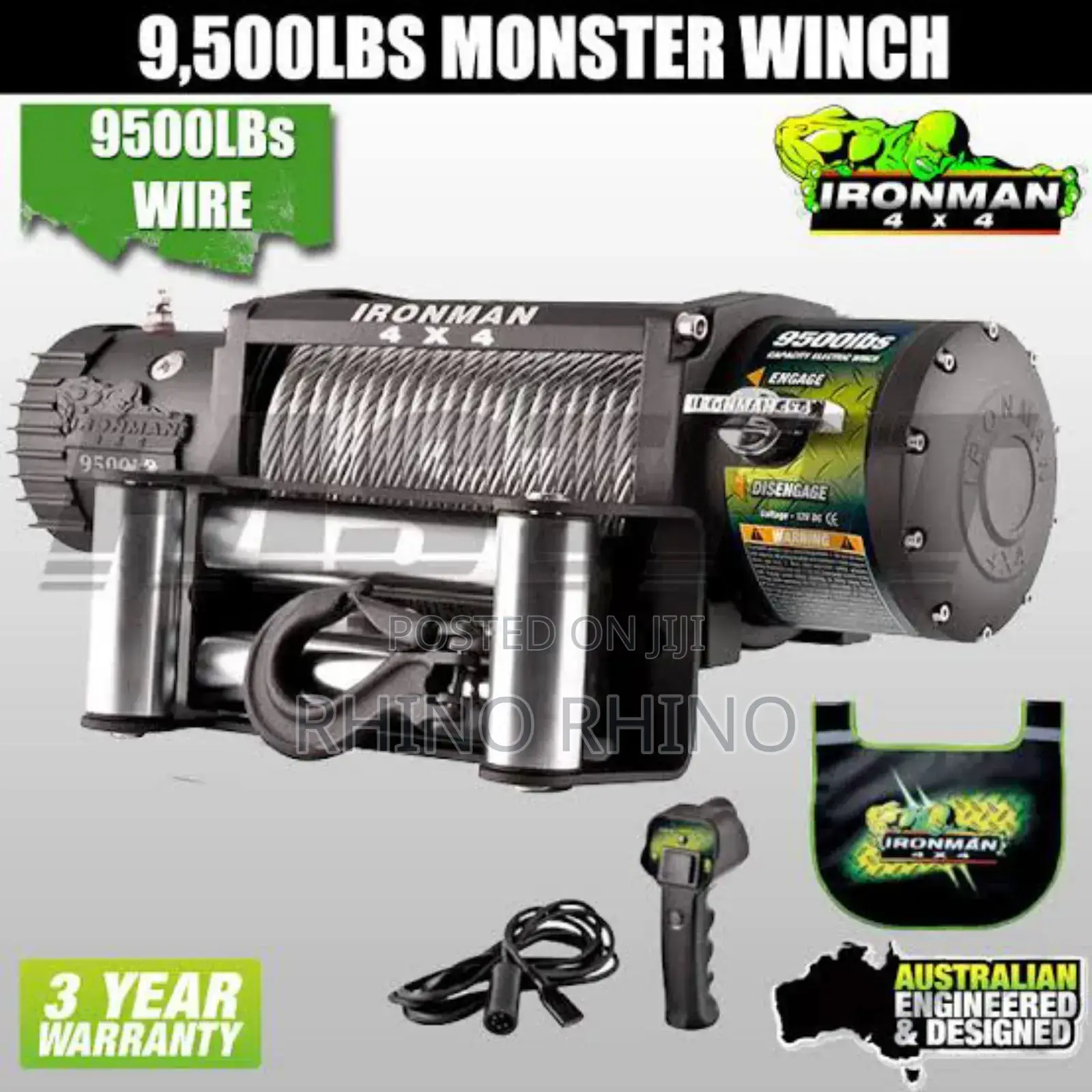 Monster Winch 9500lbs 12v Electric (Steel Cable) Ironman 4x4