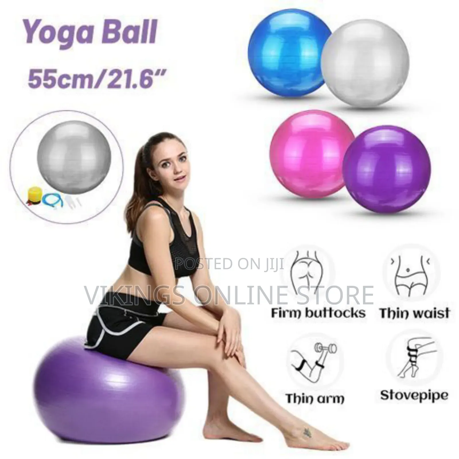 Yoga Ball PVC Thicken for Pilates Yoga Fitness Sport -