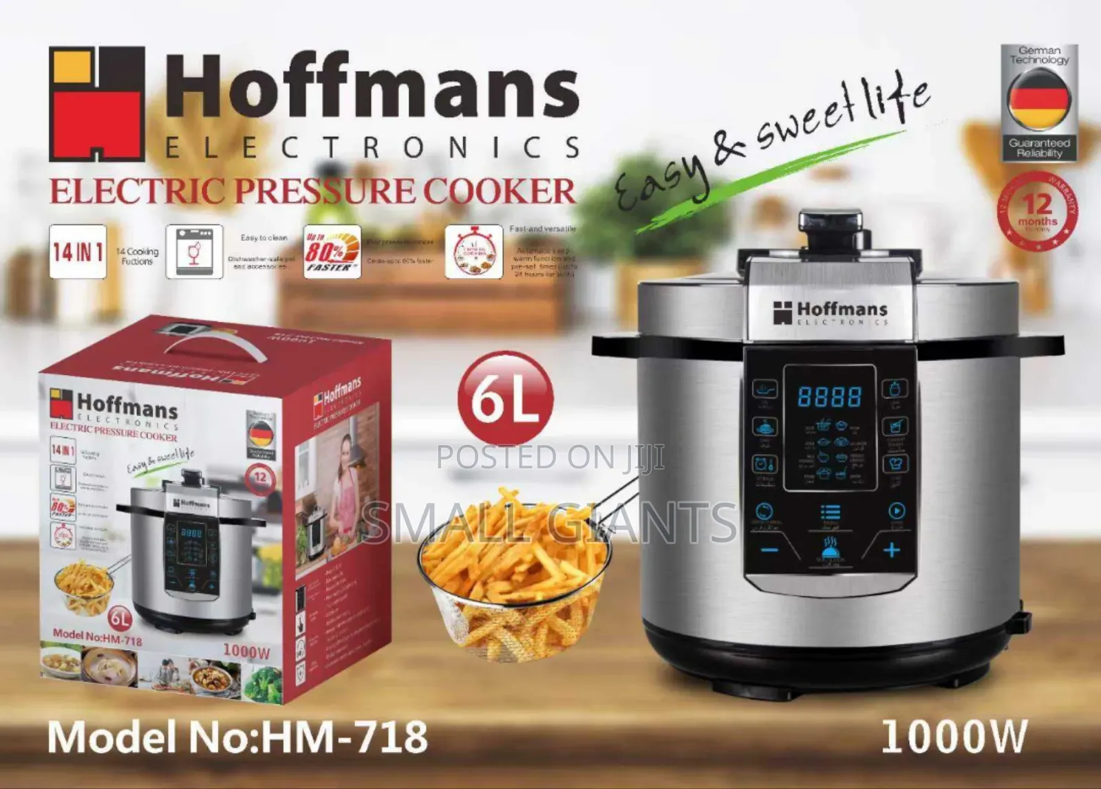 Hoffmans 6L Electric Pressure Cooker | HM-718