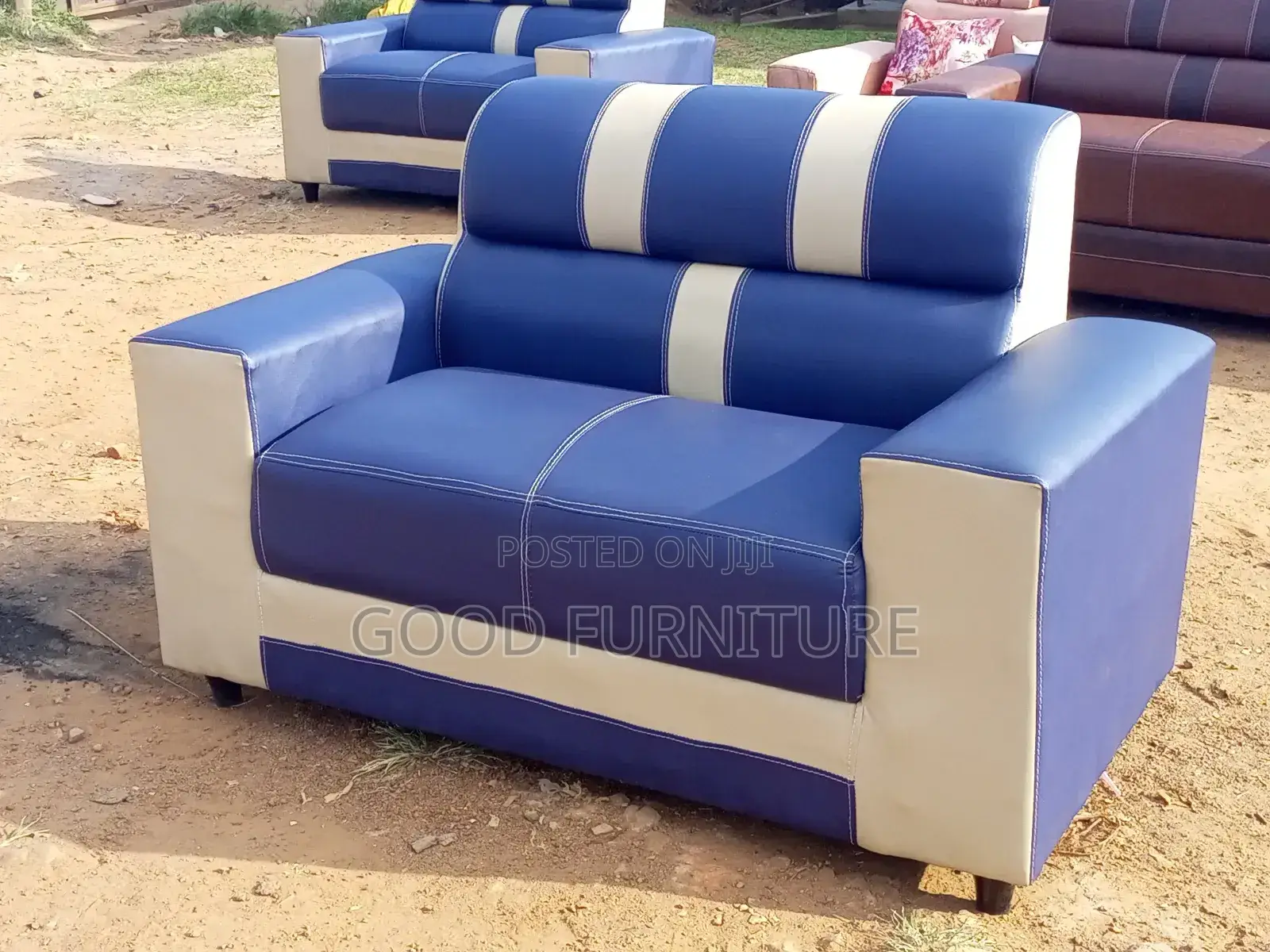 Fancy Blue Two Seater Sofa