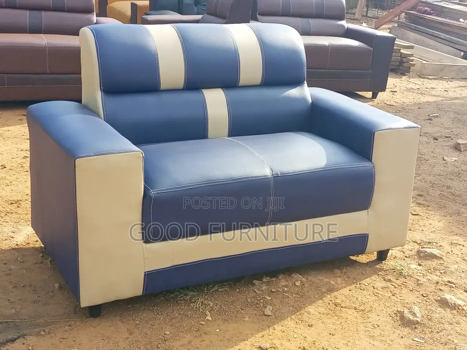 Fancy Blue Two Seater Sofa