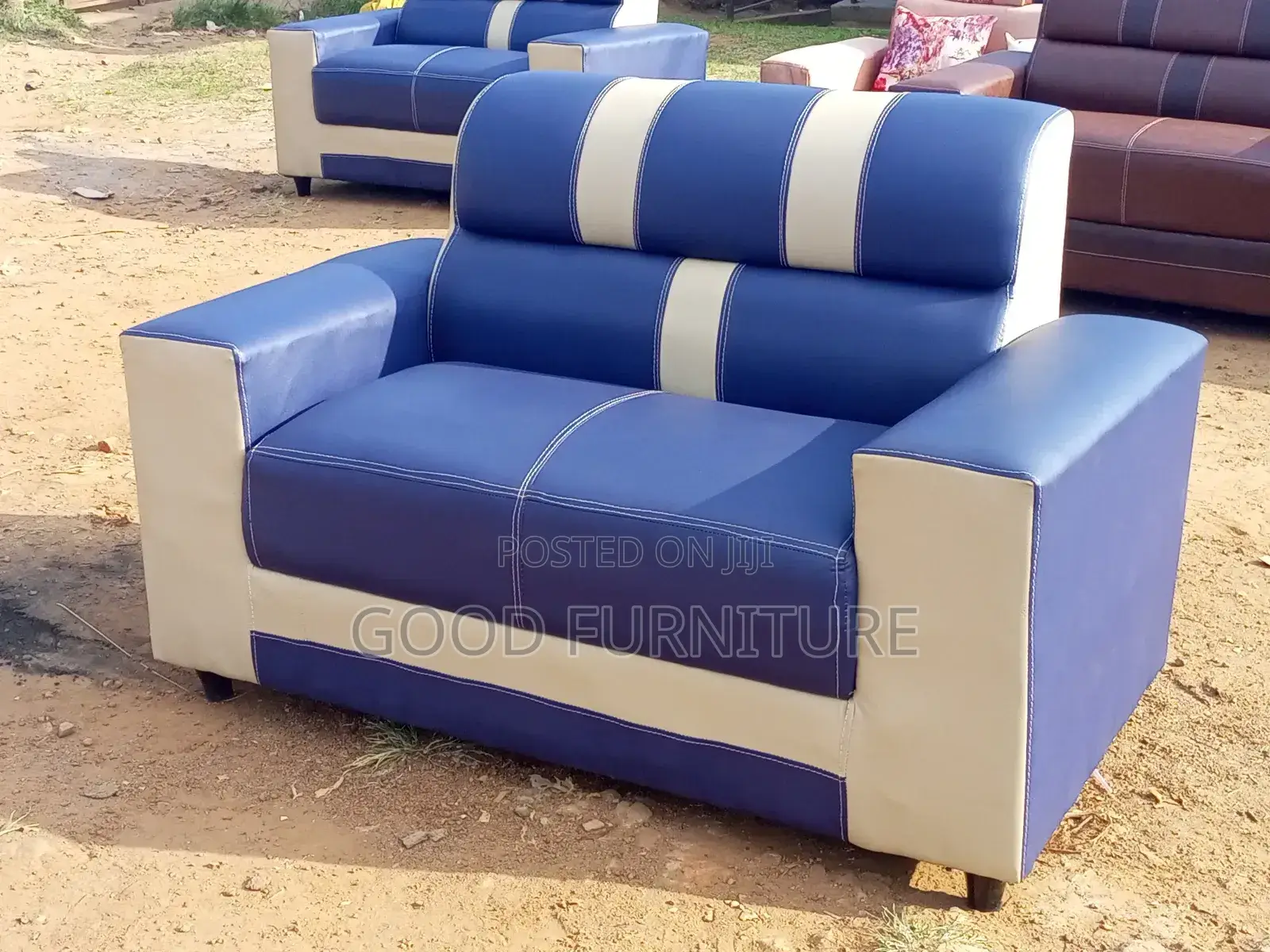 Fancy Blue Two Seater Sofa