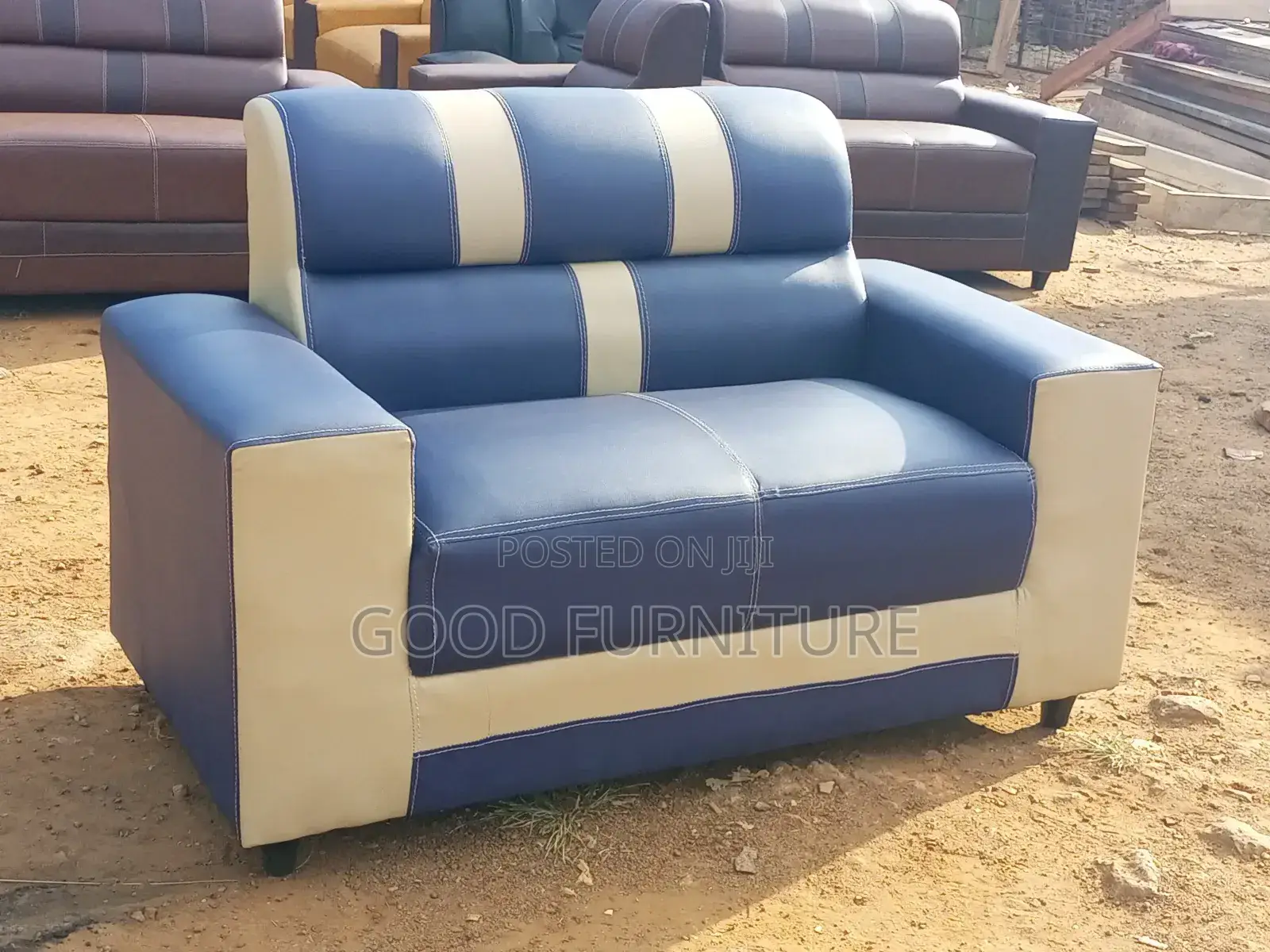 Fancy Blue Two Seater Sofa
