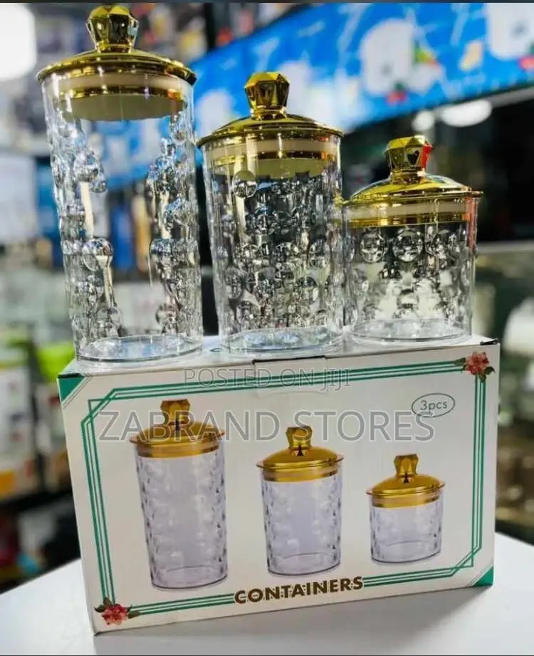 Canister Set/Transparent Melamine 3pcs