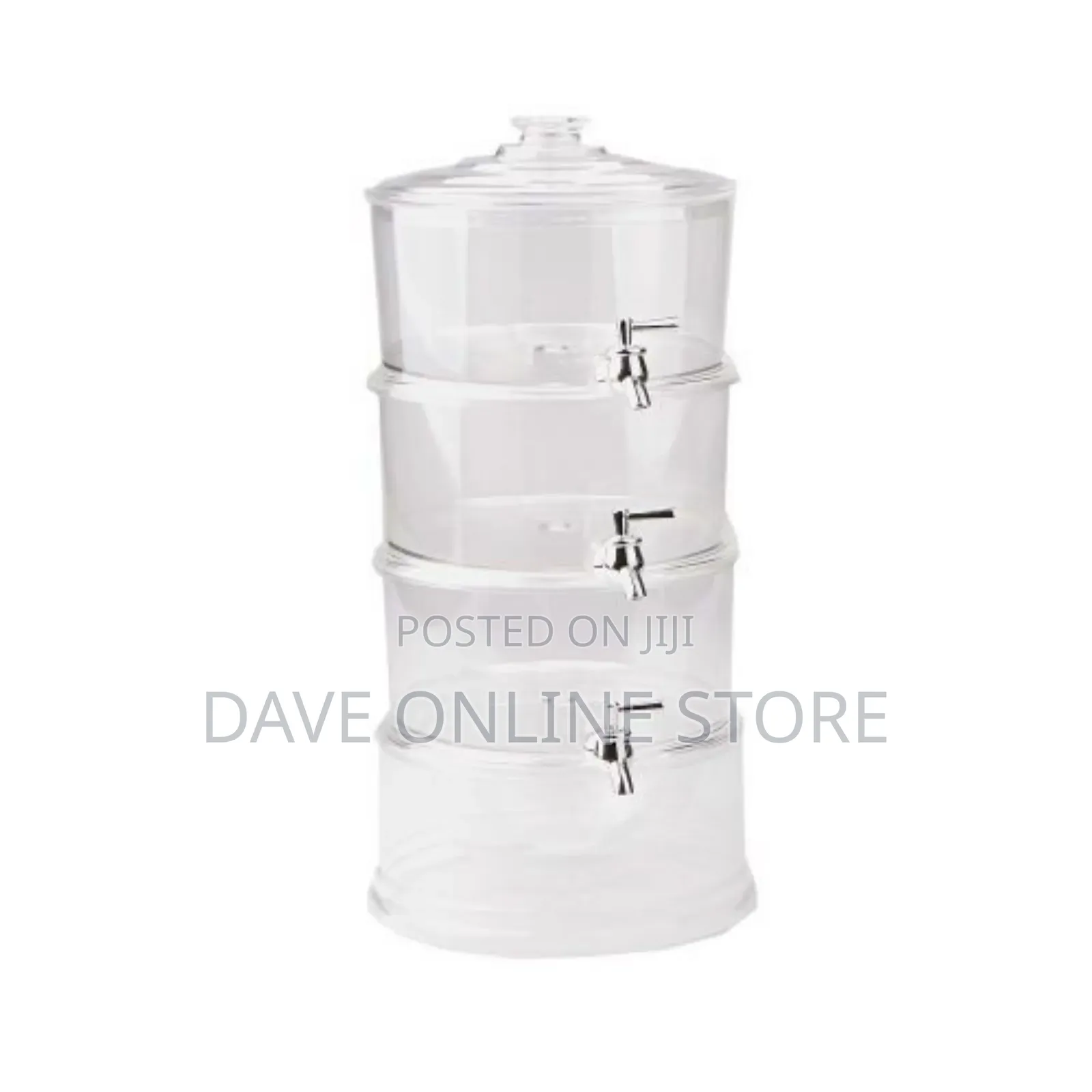 Acrylic 3-Tier Water, Juice Drink Dispenser With Ice Chamber