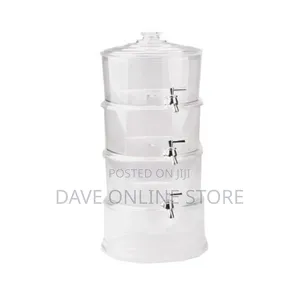 Acrylic 3-Tier Water, Juice Drink Dispenser With Ice Chamber