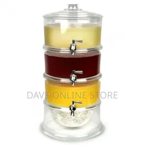 Acrylic 3-Tier Water, Juice Drink Dispenser With Ice Chamber