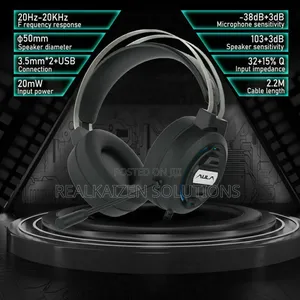 AULA USB Wired Gaming Headset With Microphone Surround Sound