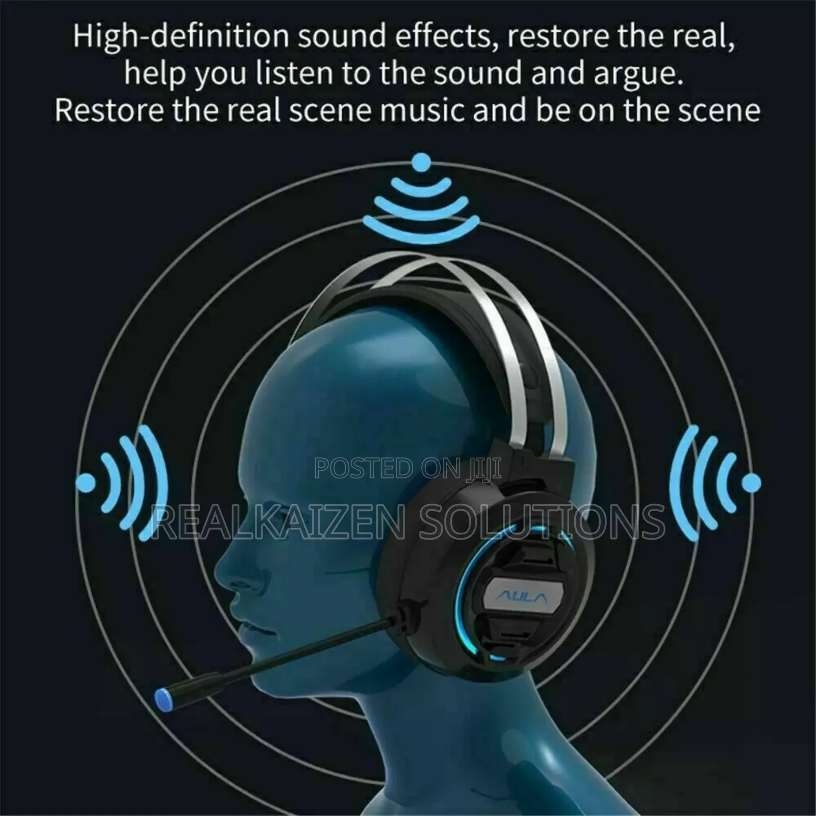 AULA USB Wired Gaming Headset With Microphone Surround Sound