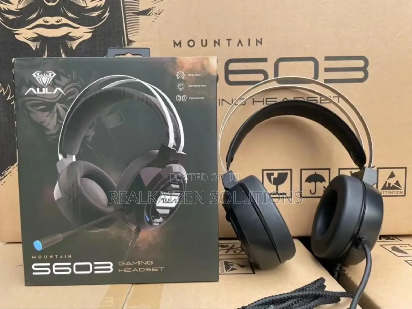 AULA USB Wired Gaming Headset With Microphone Surround Sound