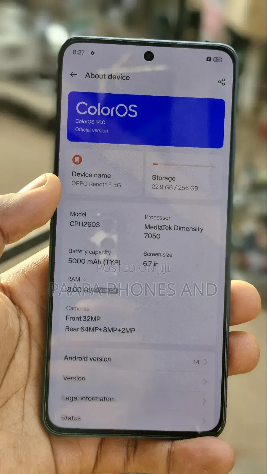 Oppo Reno11 F 256 GB Black