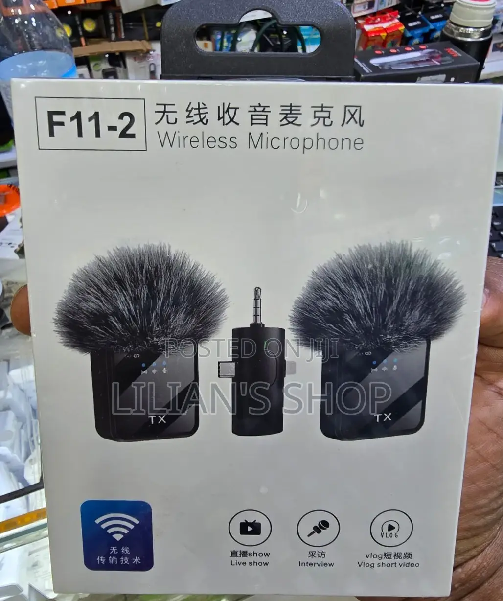 2 In1 Wireless Lavalier F11-2 USB C and Lighting Microphone