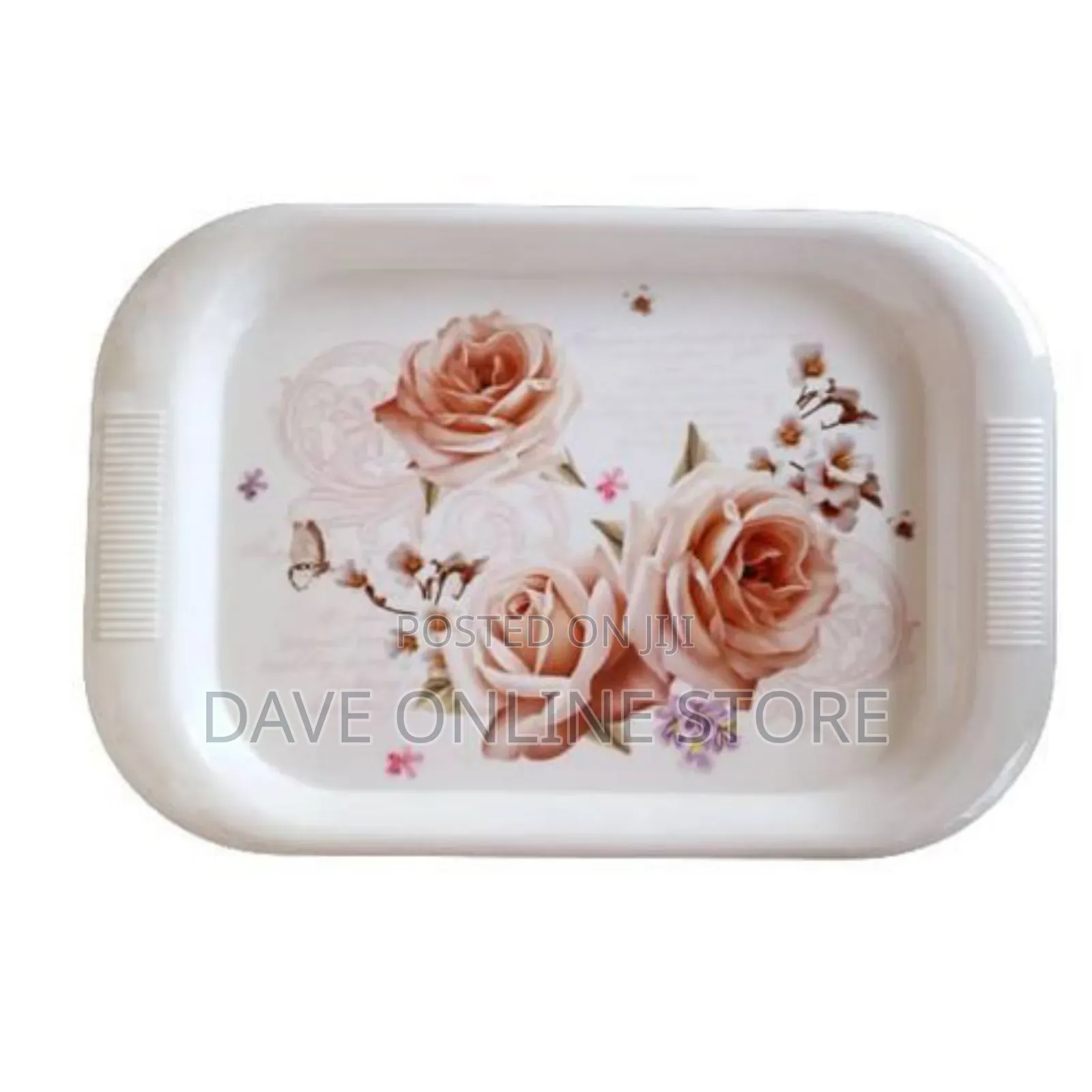 2 Pieces Set of Beautiful Melamine Trays-White