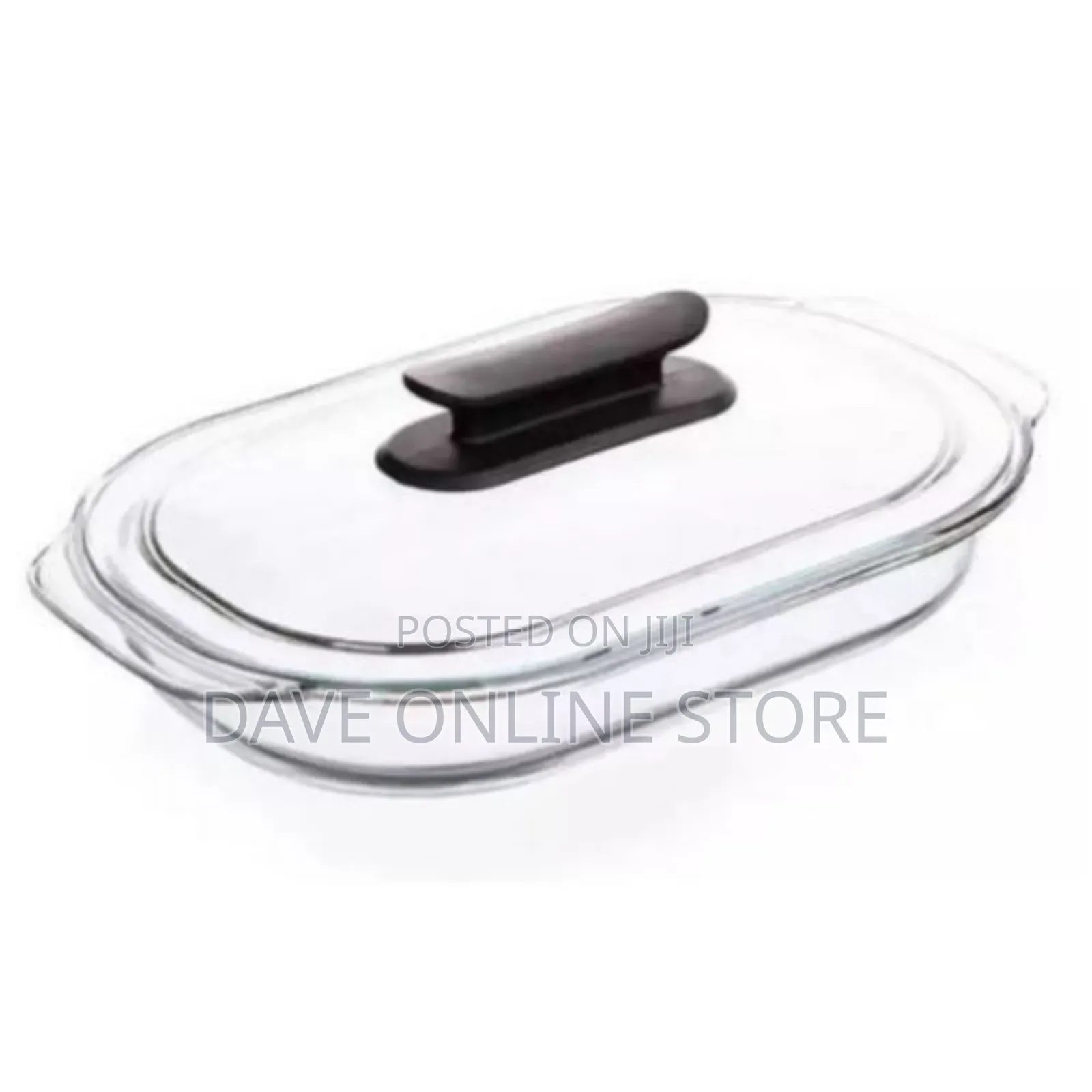 Oval Glass Casserole Dish for Serving-Transparent