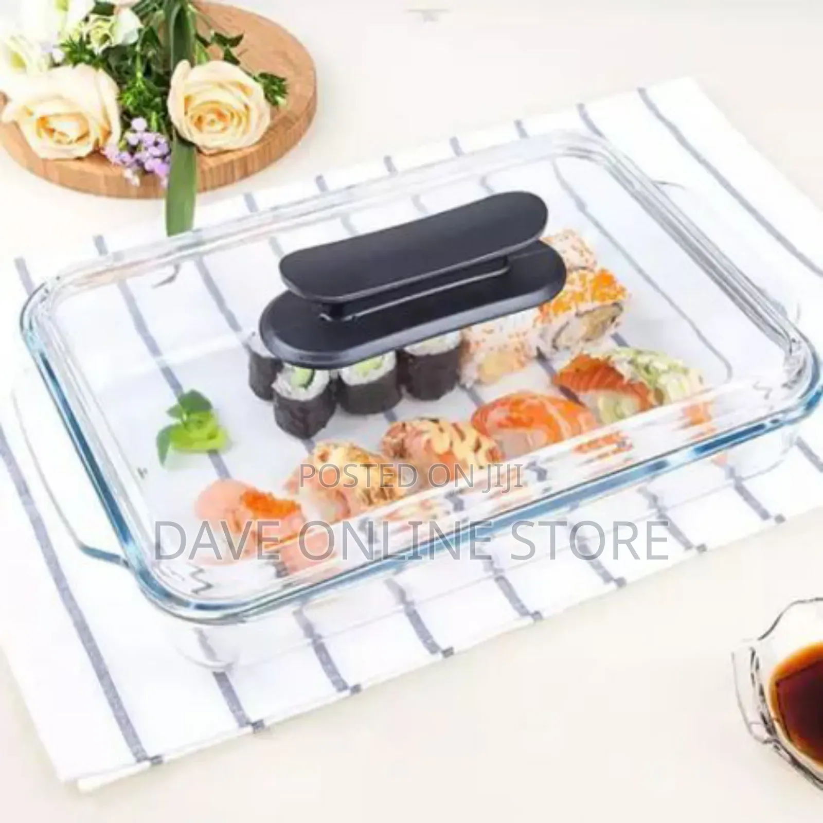 Oval Glass Casserole Dish for Serving-Transparent