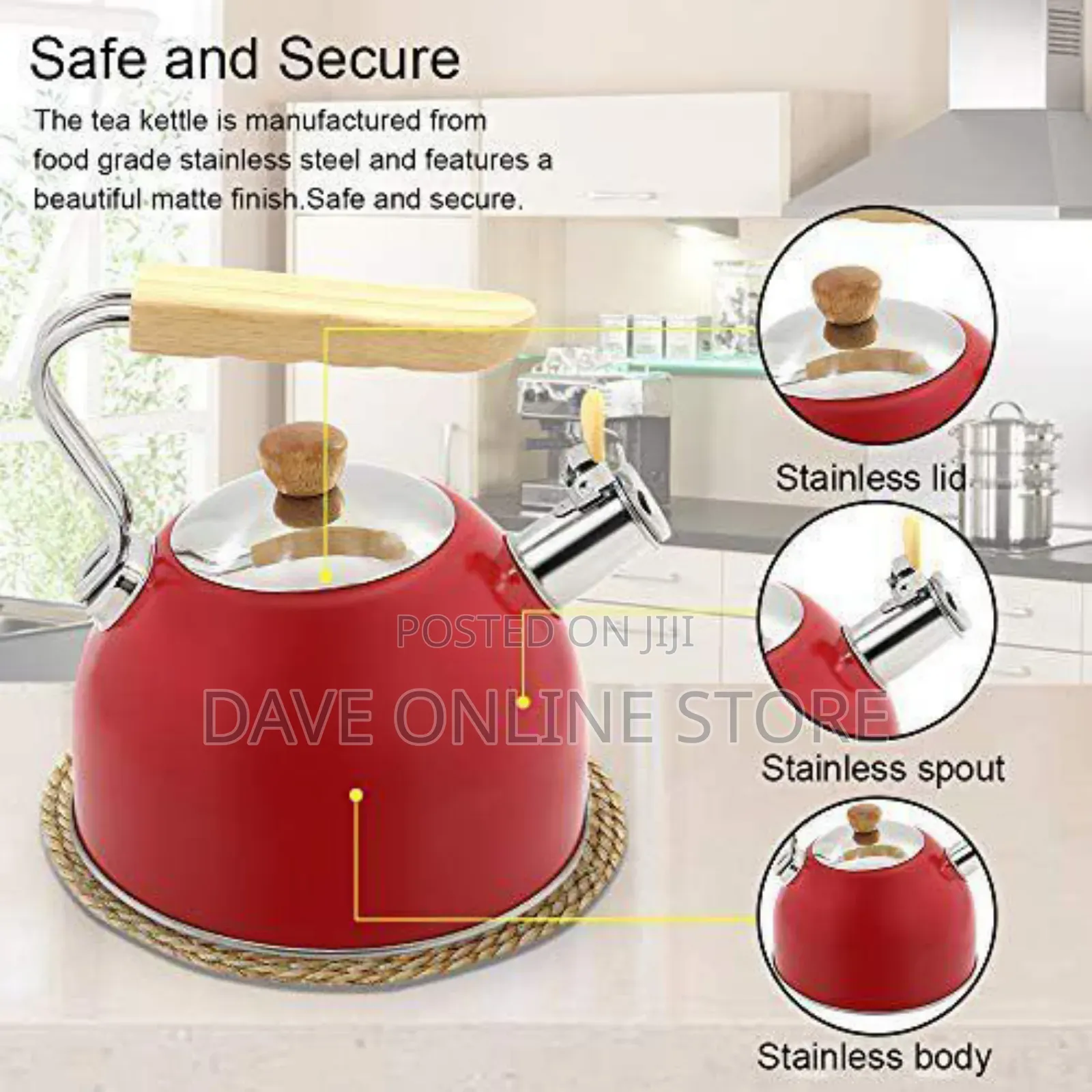 2.5 Litre Teapot Stainless Steel Whistling Tea Kettle