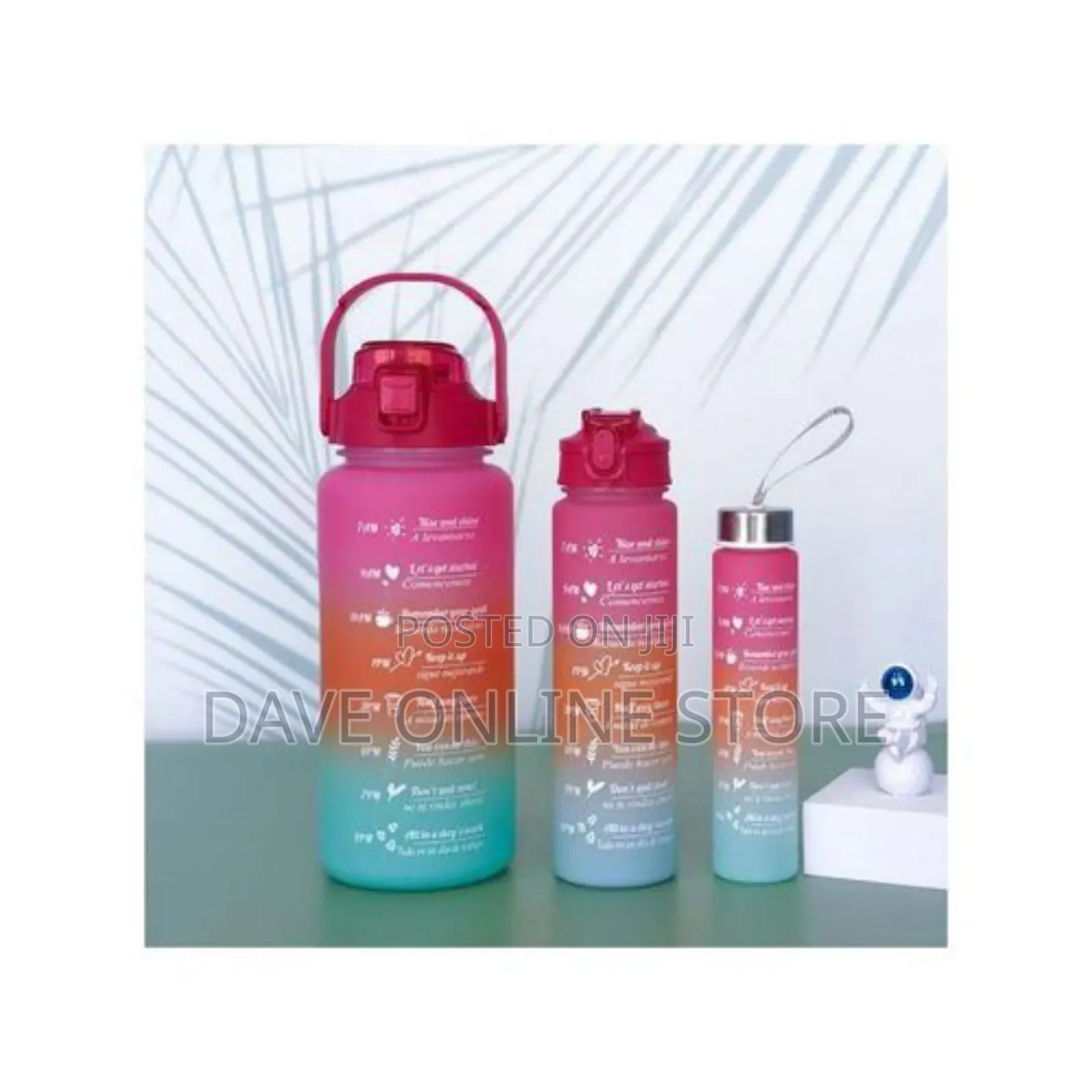3 in 1 Extra Large Water Bottle Set-Sport -Multicolored