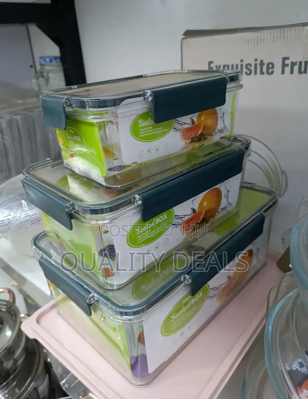 3 Pieces Set of Clear Food Storage Containers