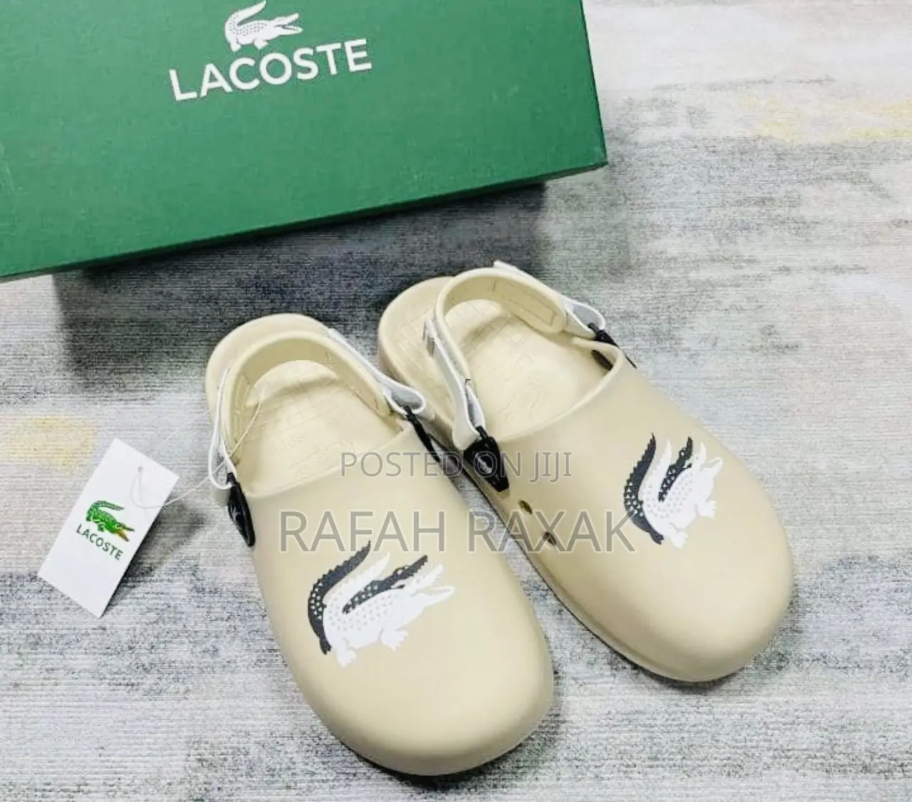 Original Off-White Lacoste Calm Mule Rubber Sandals