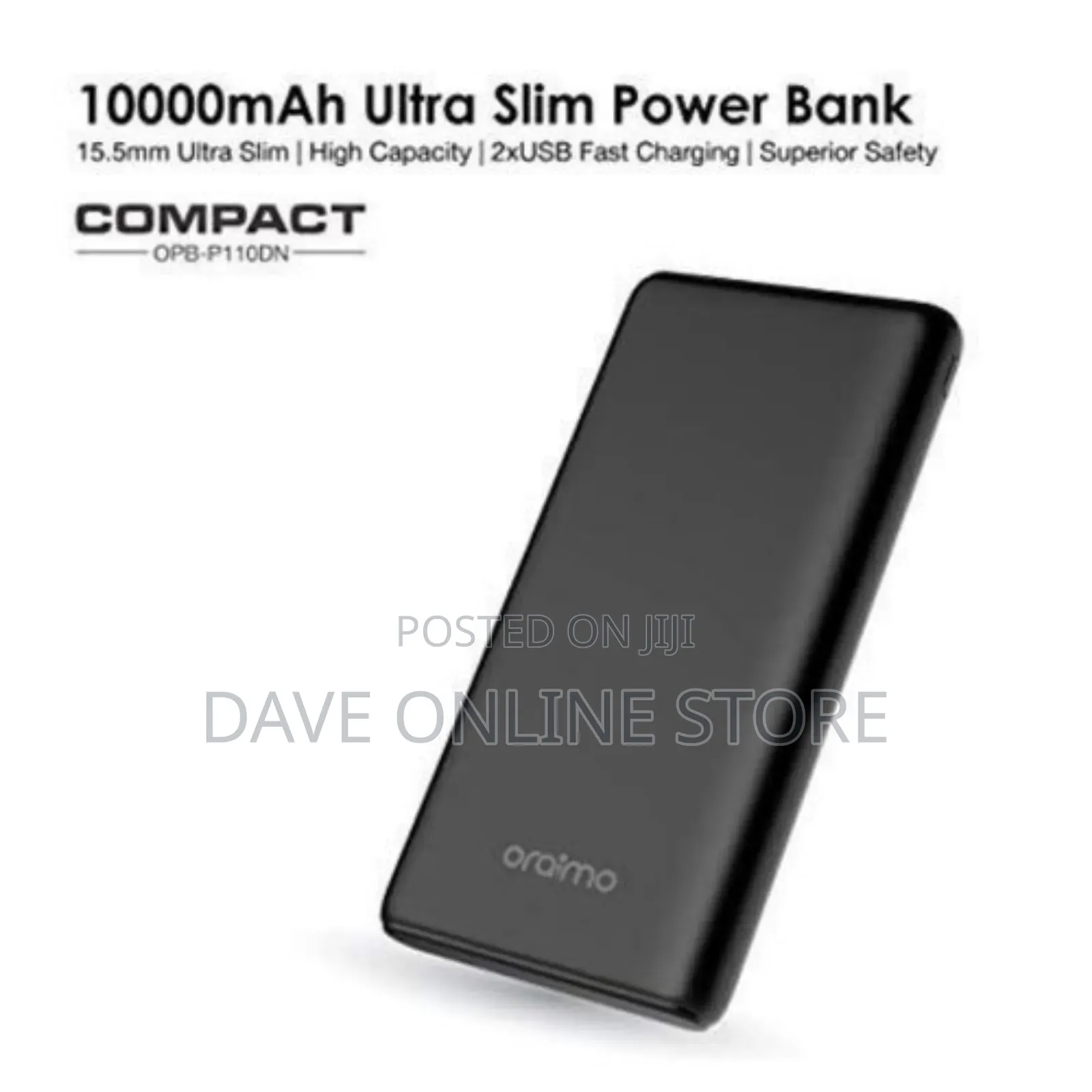Oraimo Slice 10000mah Ultra-Slim Fast Charging Power Bank