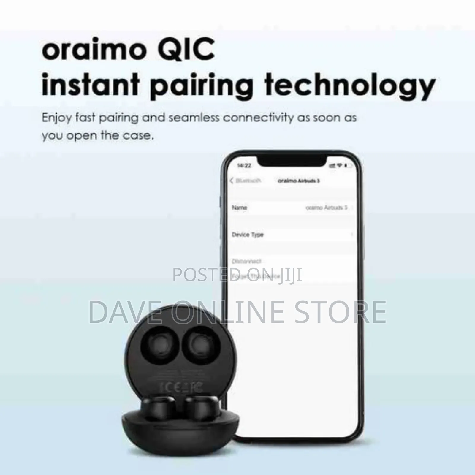 Oraimo Airbuds 3 TWS True Wireless Bluetooth Earbuds- Black
