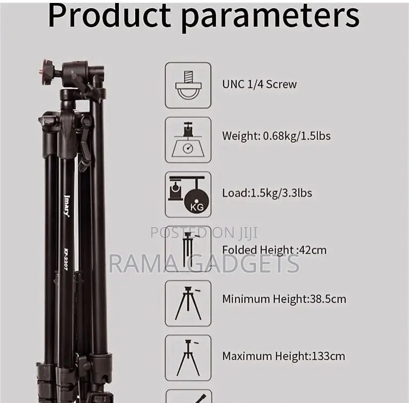 Jmary KP-2207 Overhead Professional Vloging 2 in 1 Tripod