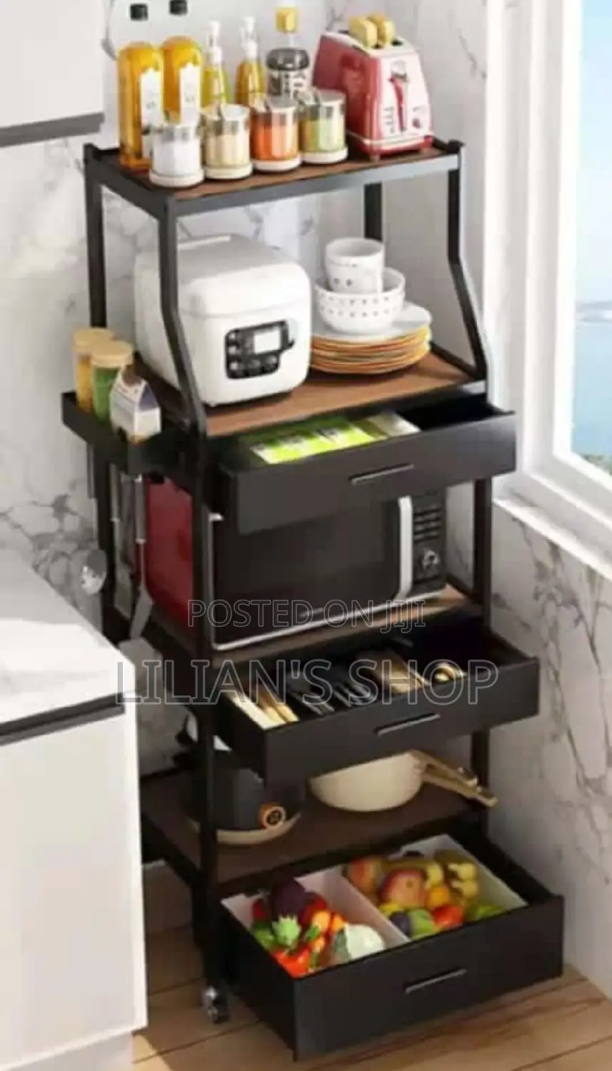 Multi Layer Kitchen Floor Shelf