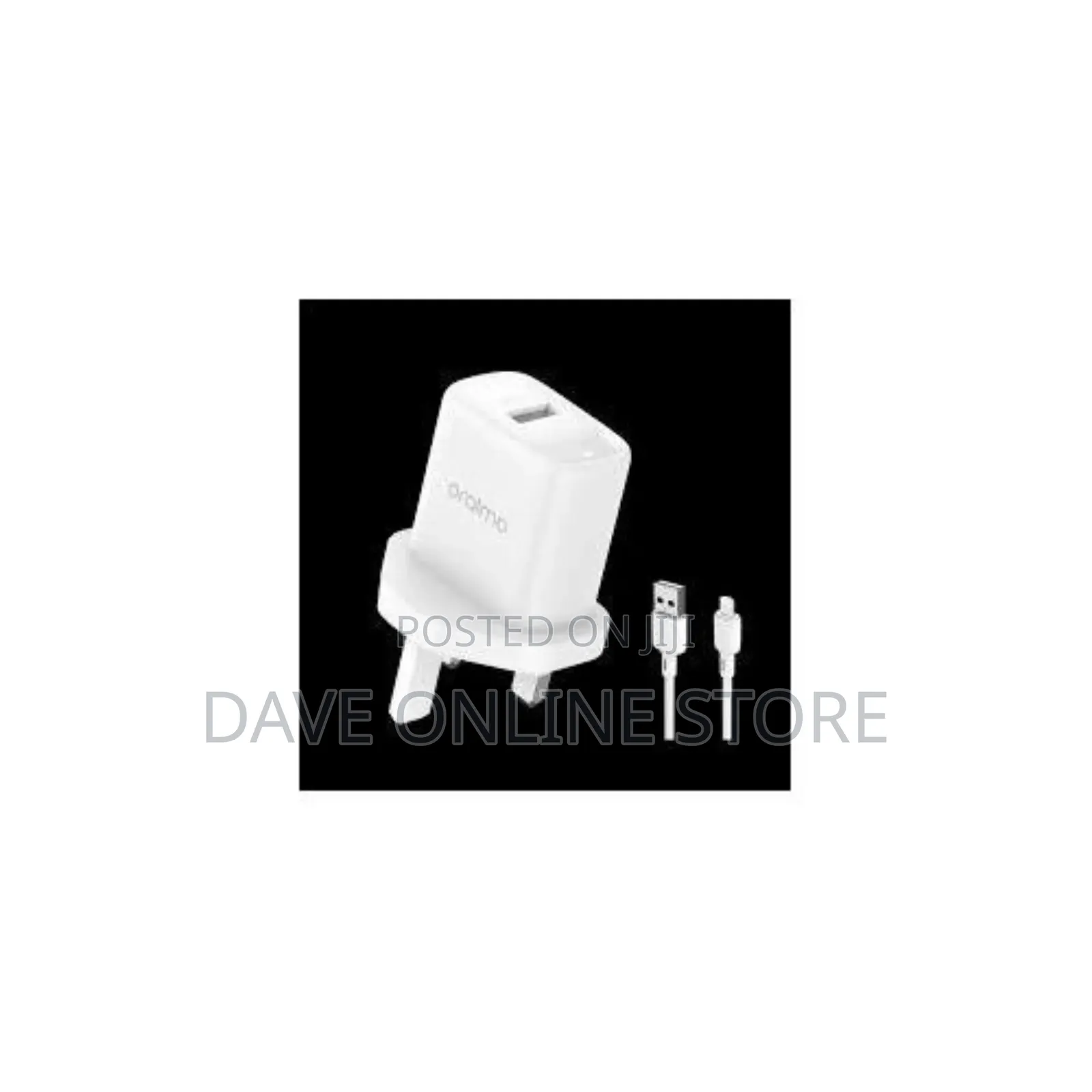 Oraimo U66s+M53. Compact 2a Fast Charger- WHITE/ BLACK