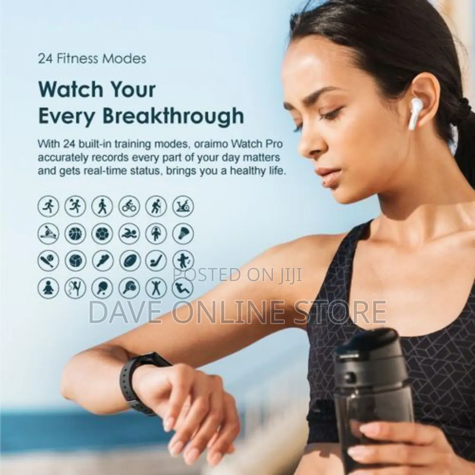 Oraimo OSW-16P Smart Watch Water Resistance - Silver