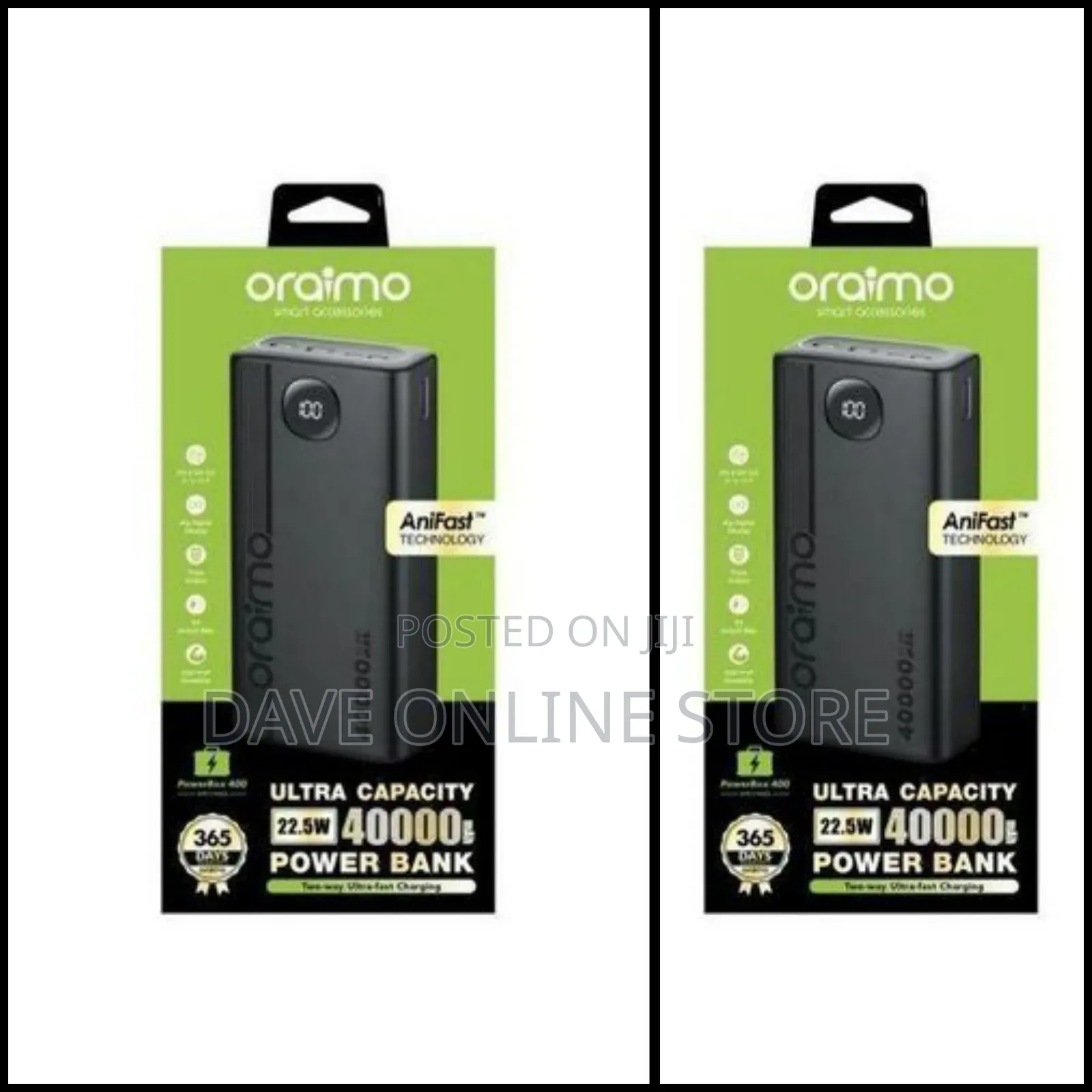 Oraimo 40000mah 22.5W QC3 Two Way Fast Charging Power Bank