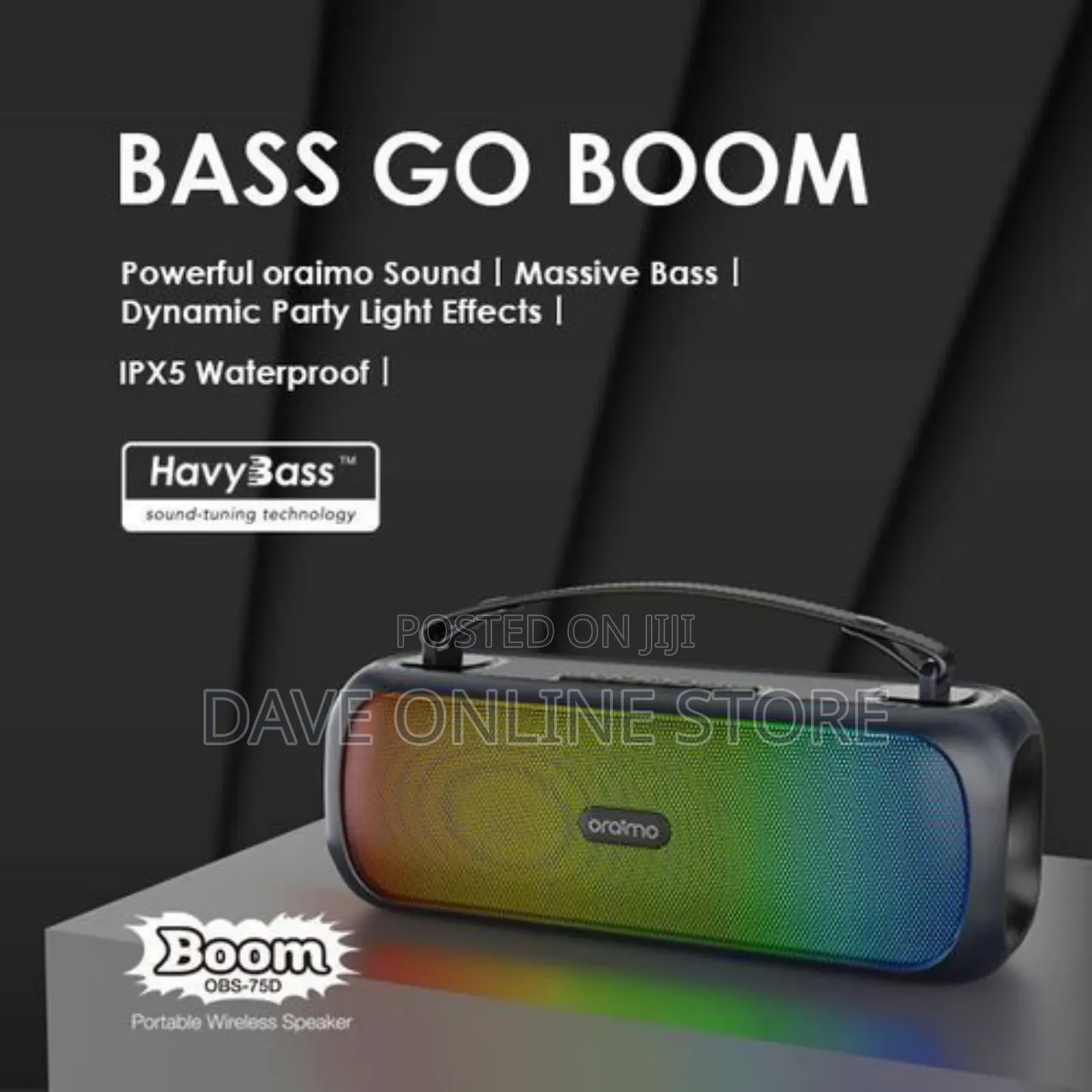 Oraimo Boom Powerful Sound Masive Bass Dynamic Light Speaker