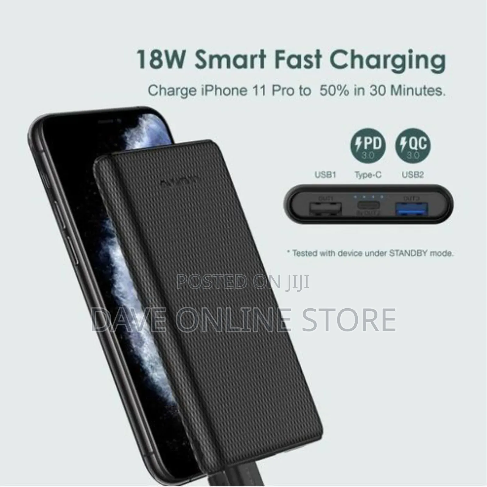 Oraimo Toast 10 PD Type-C Fast Charge - Black