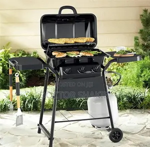 3 Burner Gass BBQ Adjustable Smokeless Trolley Grill