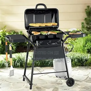 3 Burner Gass BBQ Adjustable Smokeless Trolley Grill