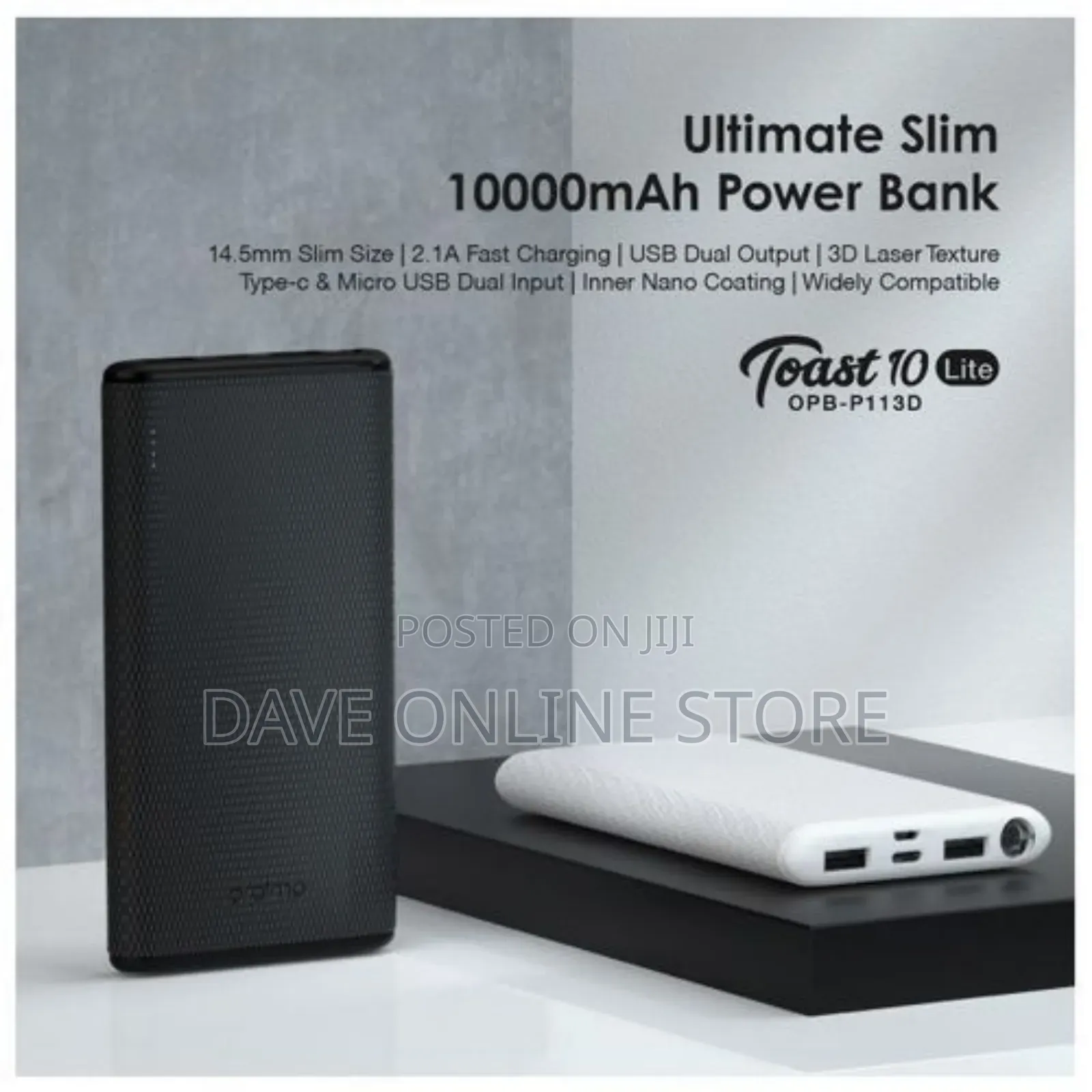 Oraimo Toast 10 Lite Ultimate Slim 10000mah Power Bank -