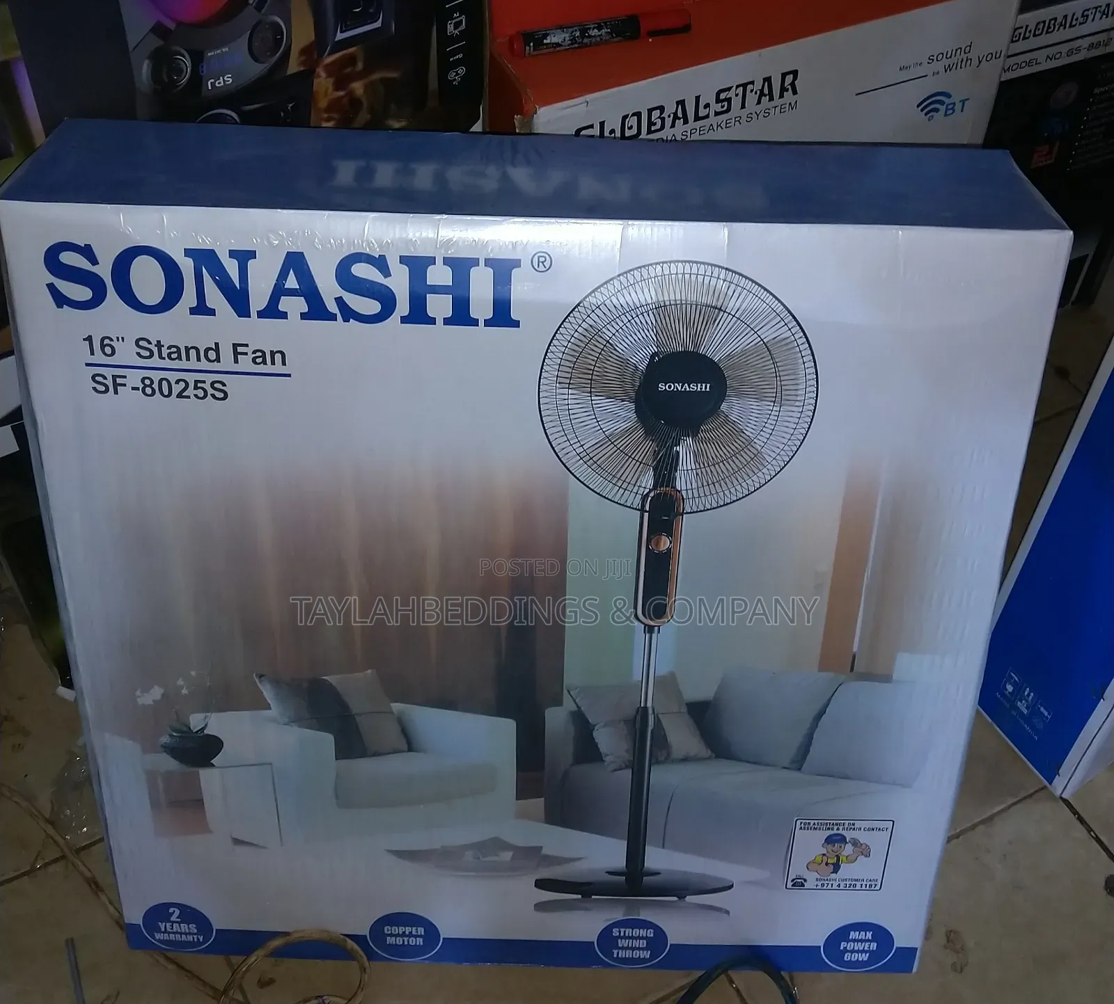 SONASHI Stand Fan –16inch. Pedestal Fan With 3 Speed Switch