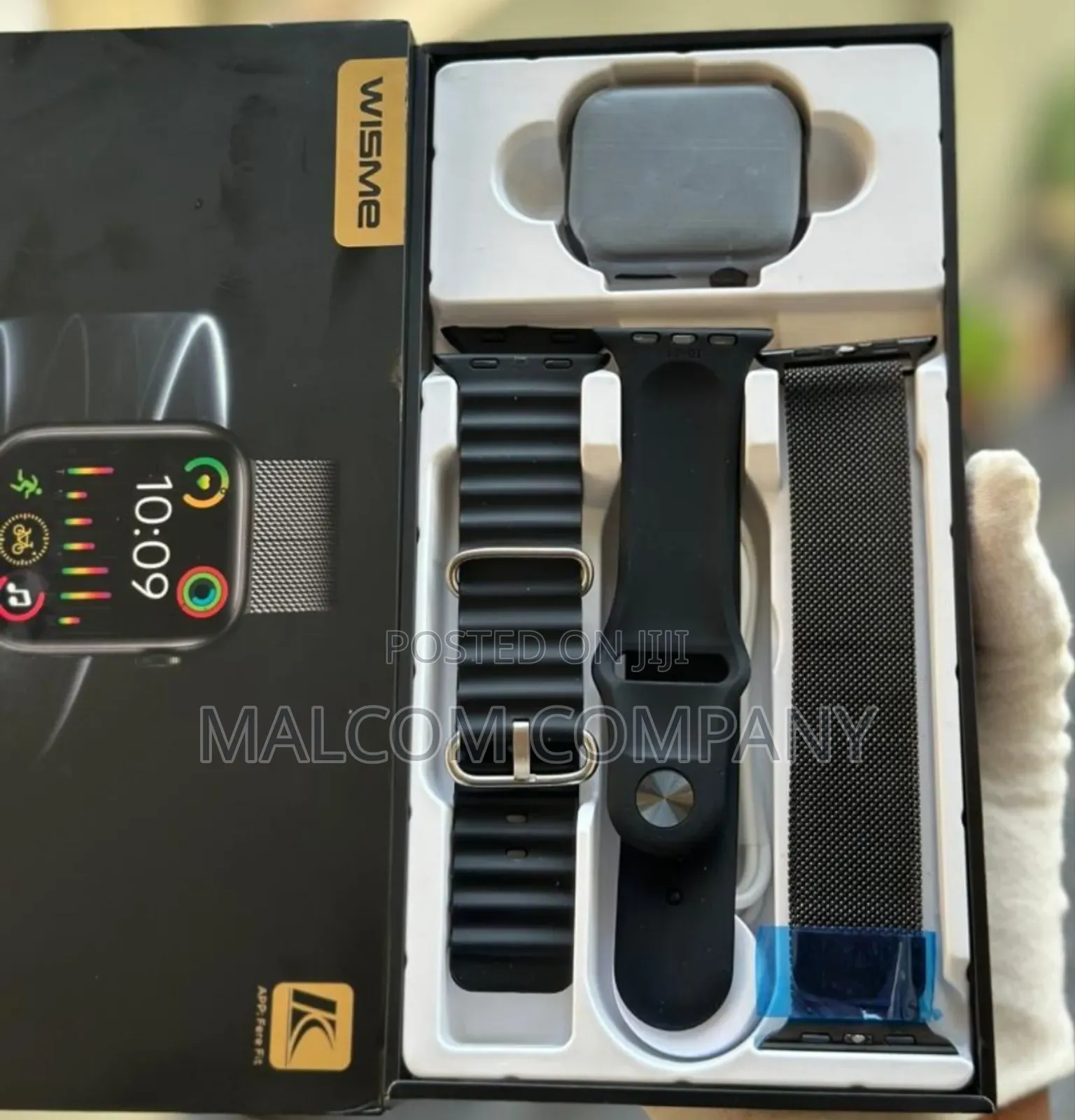 Silver and Black Smart Watch.