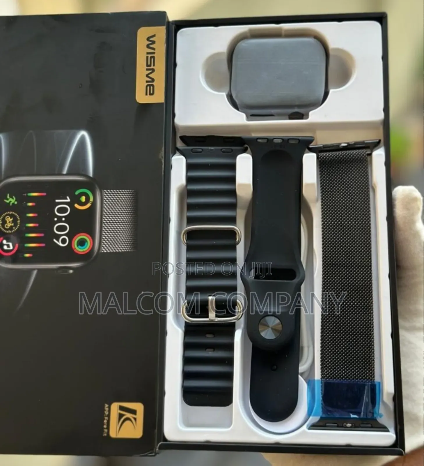 Silver and Black Smart Watch.