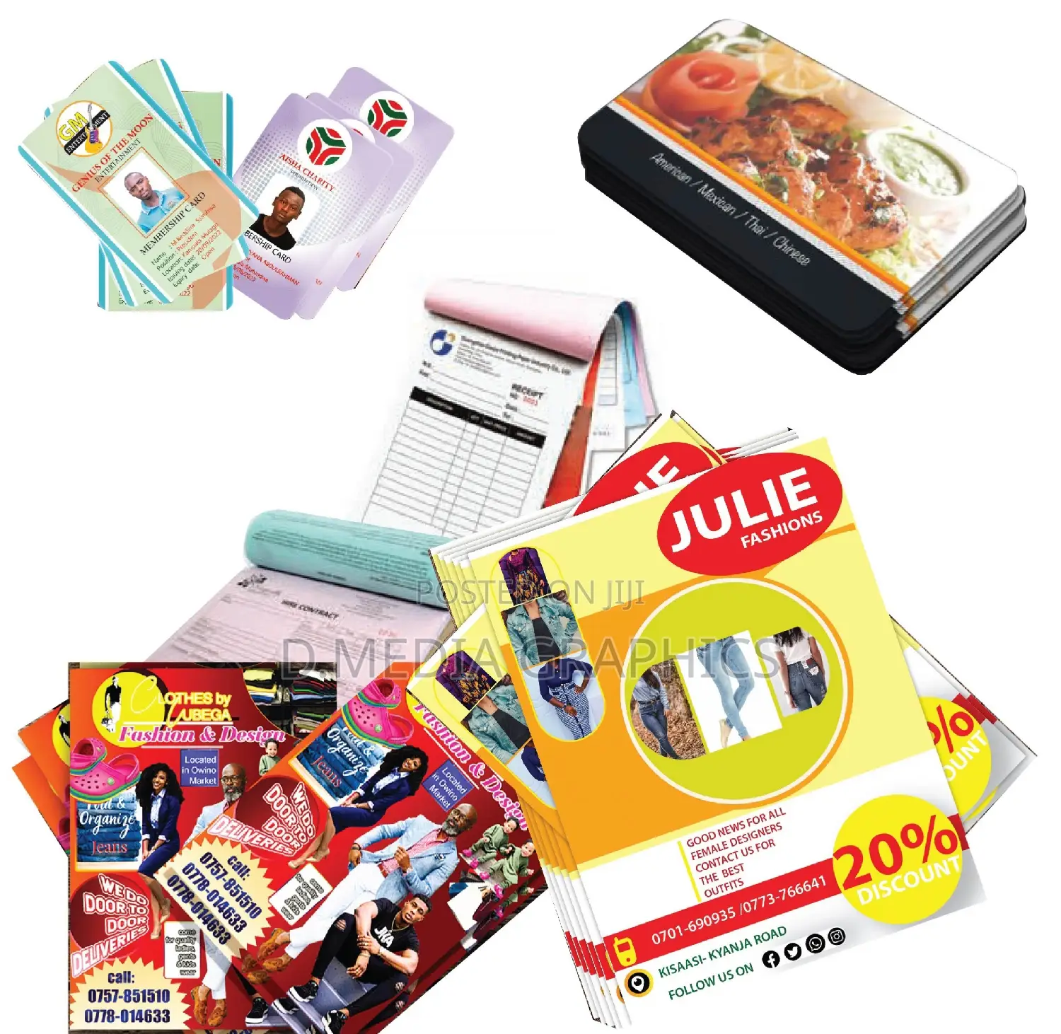 Printing & Design Of Flyers, Reciepts,Ids And Manymore